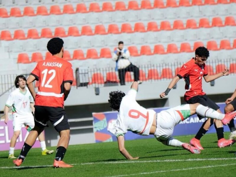 مباراة قوية في تصفيات شمال إفريقيا منتخب مصر 2009 يتعادل مع المغرب في شوط أول مثير